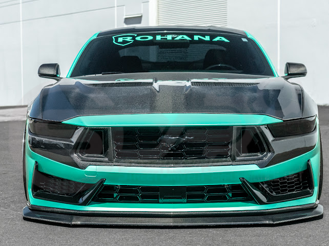 2024-Up Ford Mustang S650 Dark Horse | CARBON FIBER Front Upper Grille Insert Trim Pair
